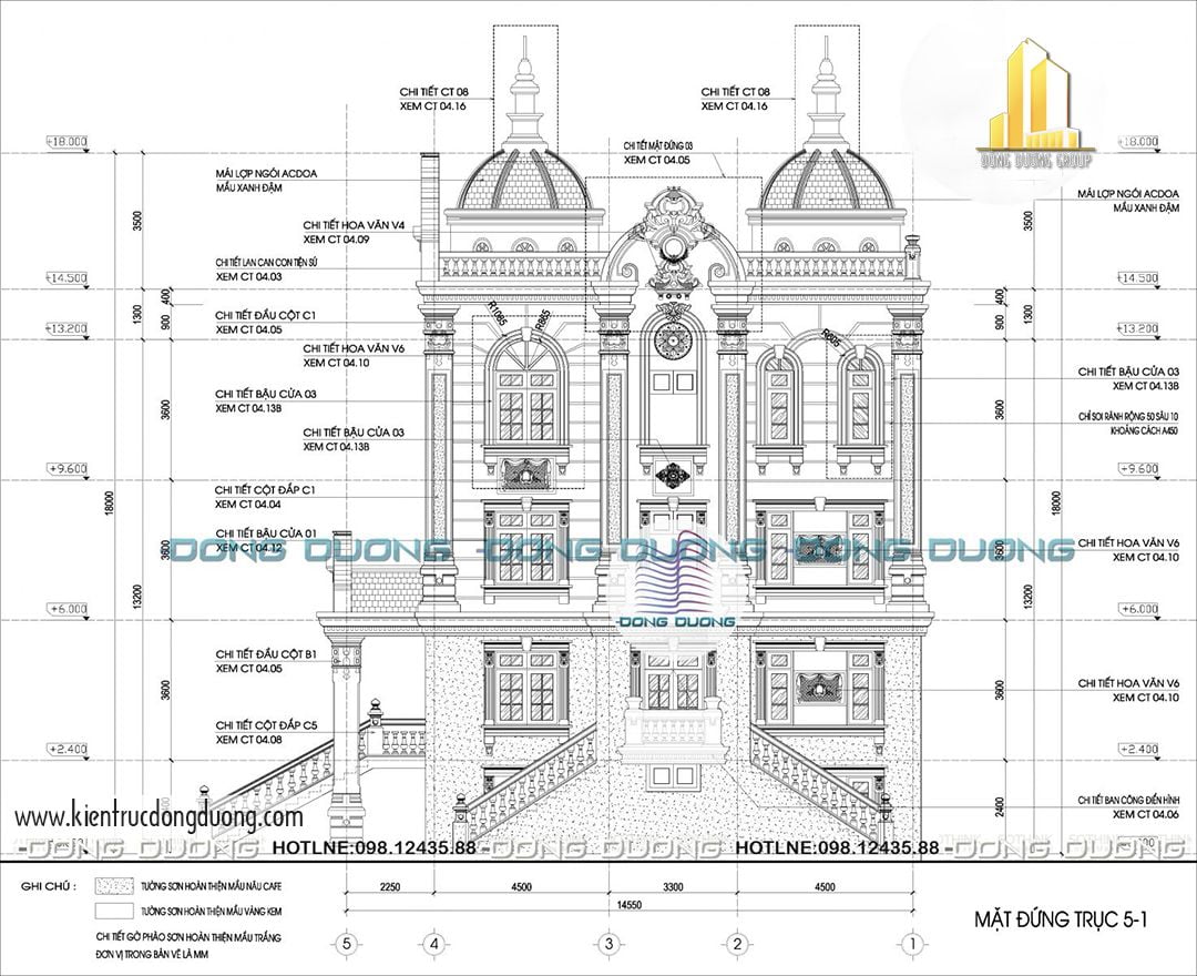 Hồ sơ thiết kế biệt thự lâu đài tân cổ điển