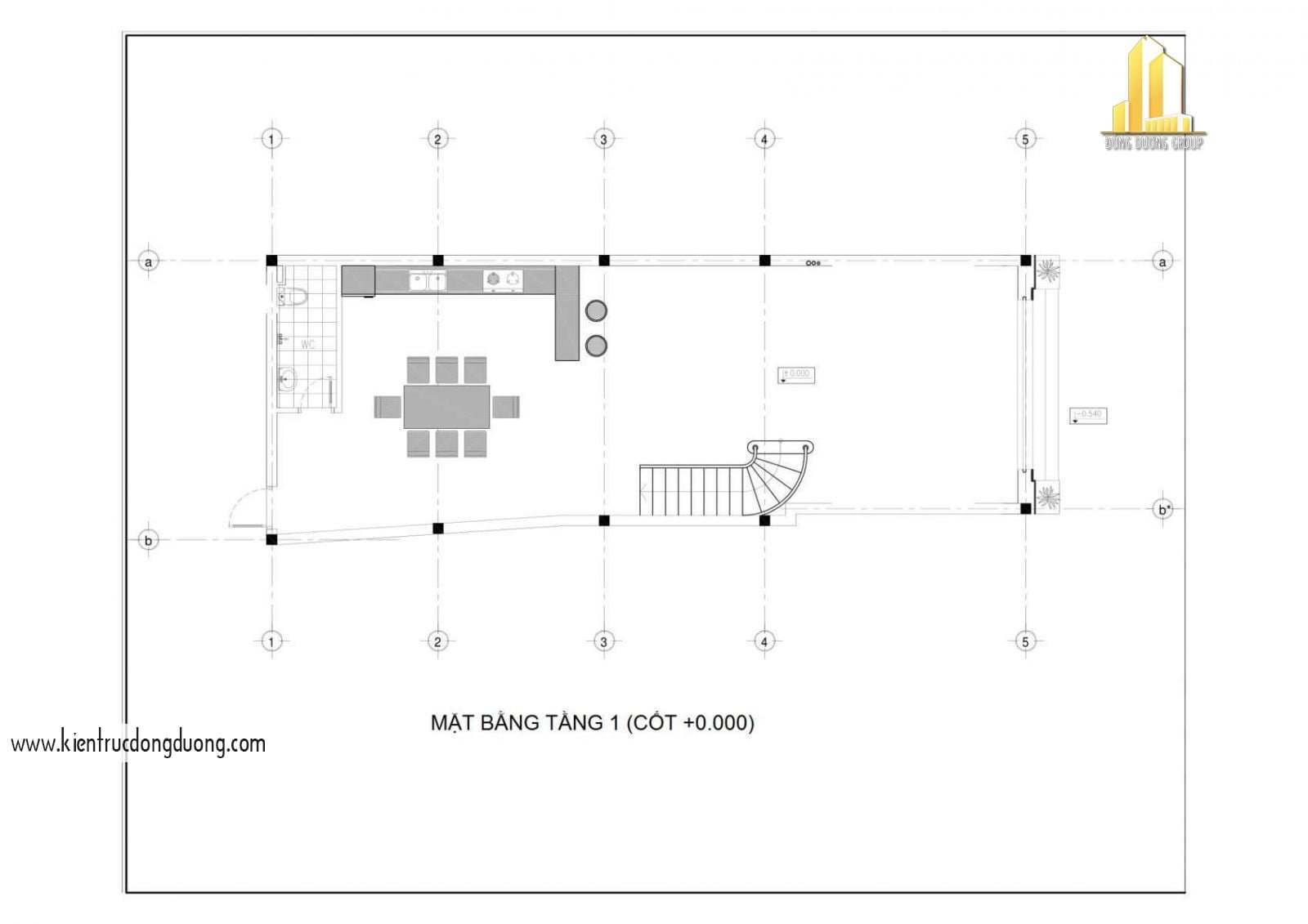 bản vẽ mặt bằng nhà 2 tầng mặt tiền 6m 3 phòng ngủ