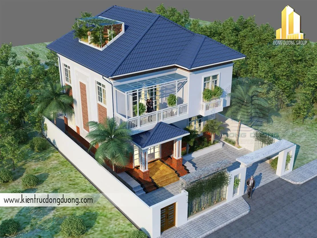 Mẫu nhà đẹp 2 tầng mái nhật 4 phòng ngủ tại Thái Bình – BT2116