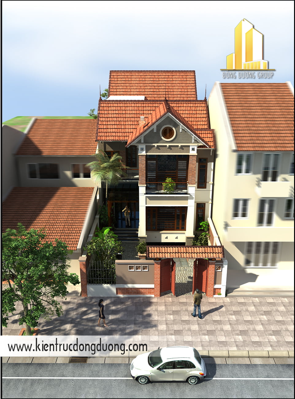 1. Thiết kế biệt thự phố 2 tầng hiện đại tại Hà Giang - NP1013-1