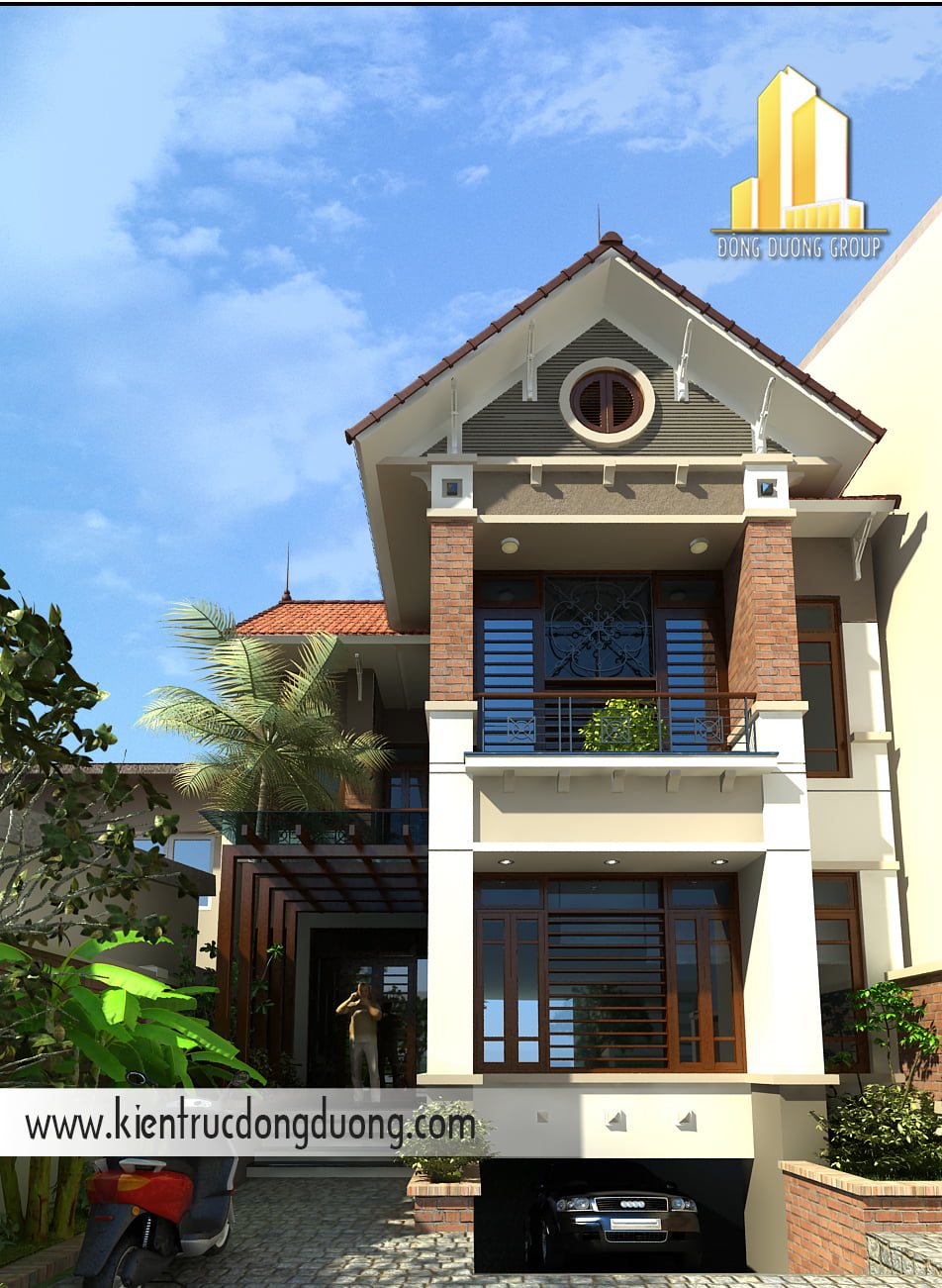 2. Thiết kế biệt thự phố 2 tầng hiện đại tại Hà Giang -NP1013