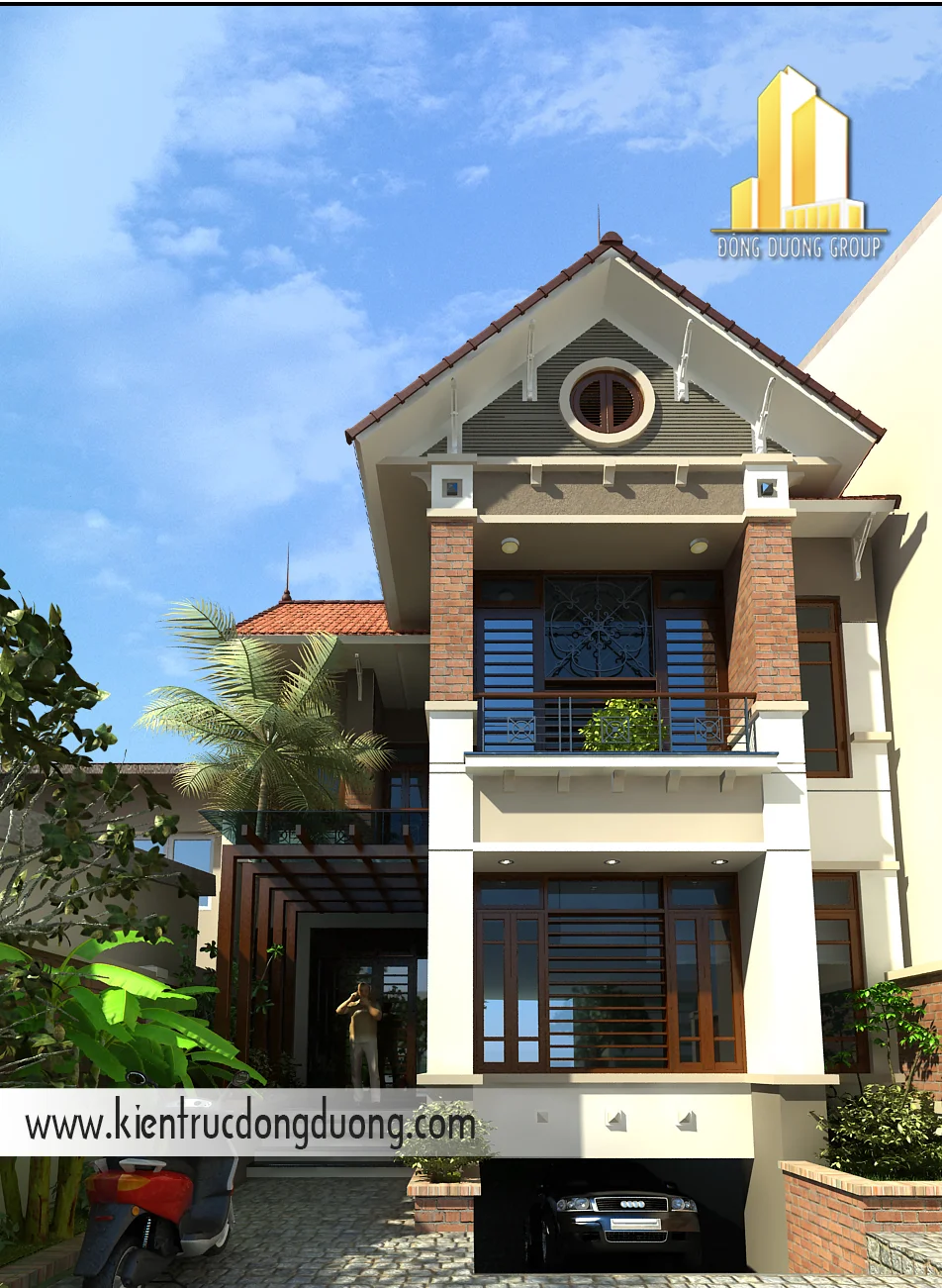 2. Thiết kế biệt thự phố 2 tầng hiện đại tại Hà Giang -NP1013