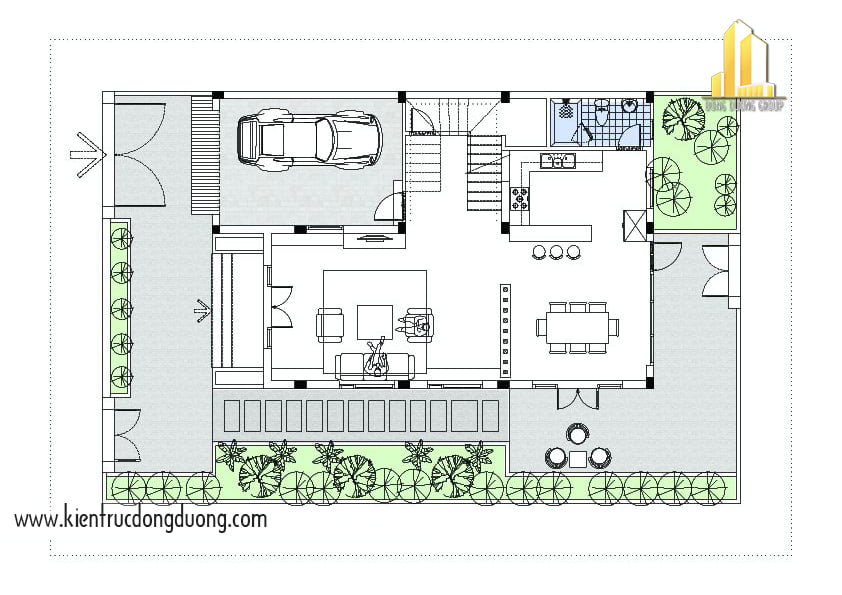 3. Thiết kế biệt thự phố 2 tầng hiện đại tại Hà Giang NP1013-3