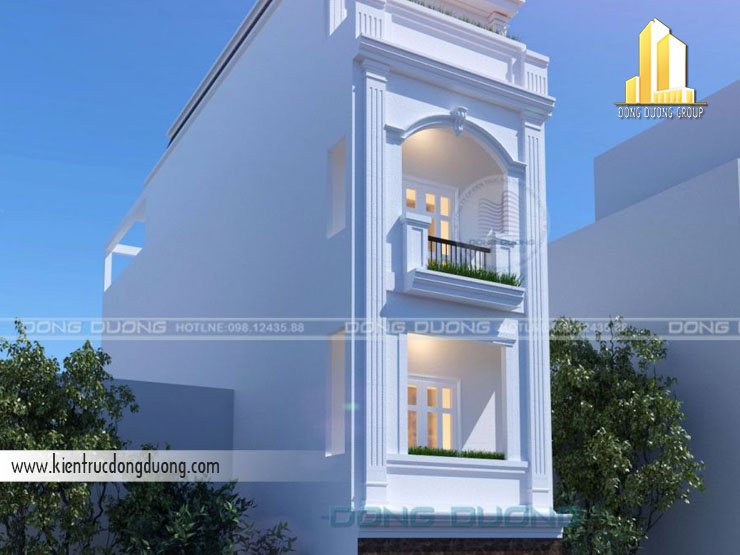 Thiết kế nhà phố tân cổ điển mặt tiền 4m – BT1631