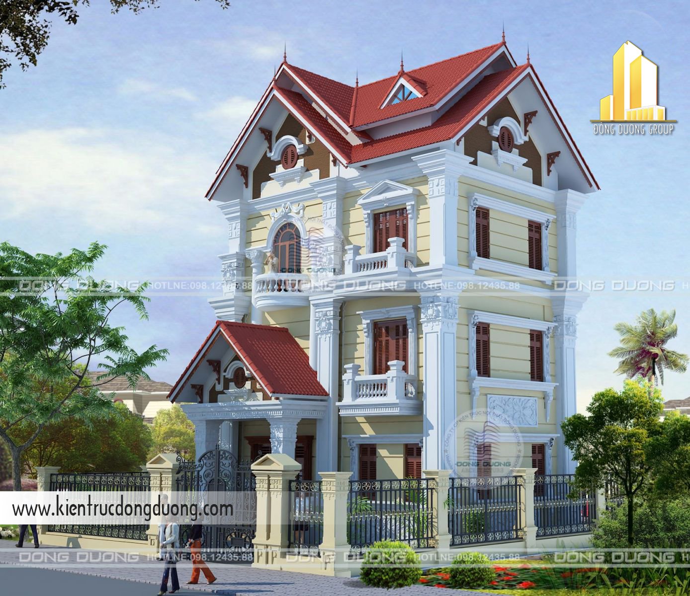 Mẫu biệt thự tân cổ điển 3 tầng-kientrucdongduong.com 01
