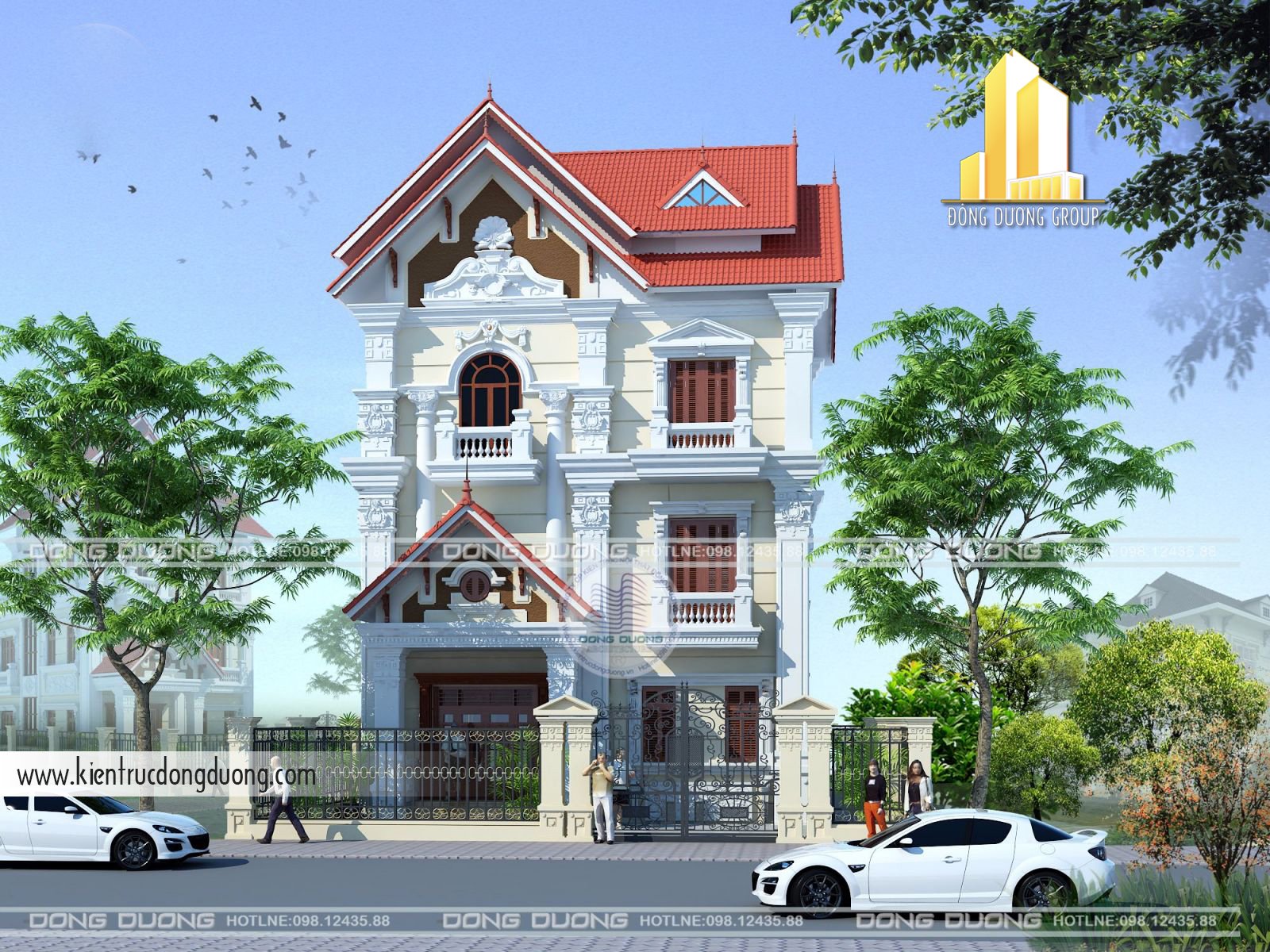 Mẫu biệt thự tân cổ điển 3 tầng-kientrucdongduong.com 03