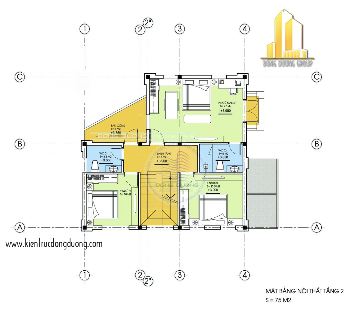 Mẫu biệt thự tân cổ điển 3 tầng-kientrucdongduong.com 05