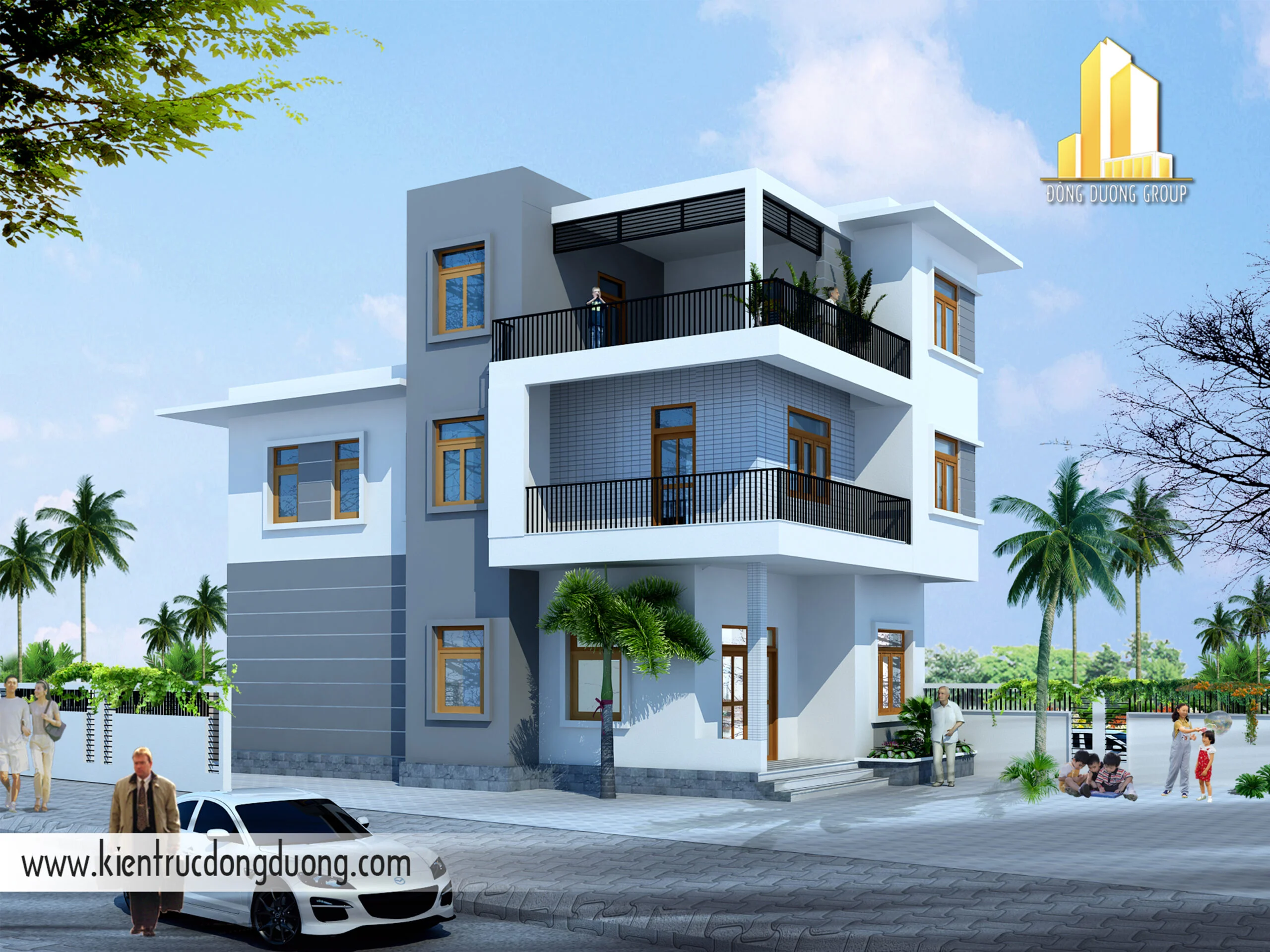 Thiết kế biệt thự phố 3 tầng hiện đại ảnh đại diện