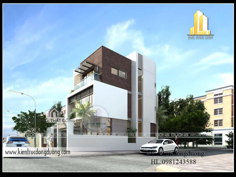 Thiết kế nhà phố 3 tầng hiện đại -kientrucdongduong.com 01