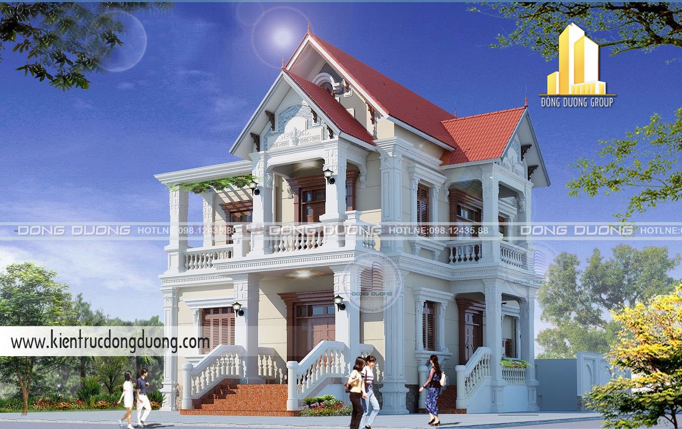 Thiết kế biệt thự mini 2 tầng -kientrucdongduong.com -BT1617-01