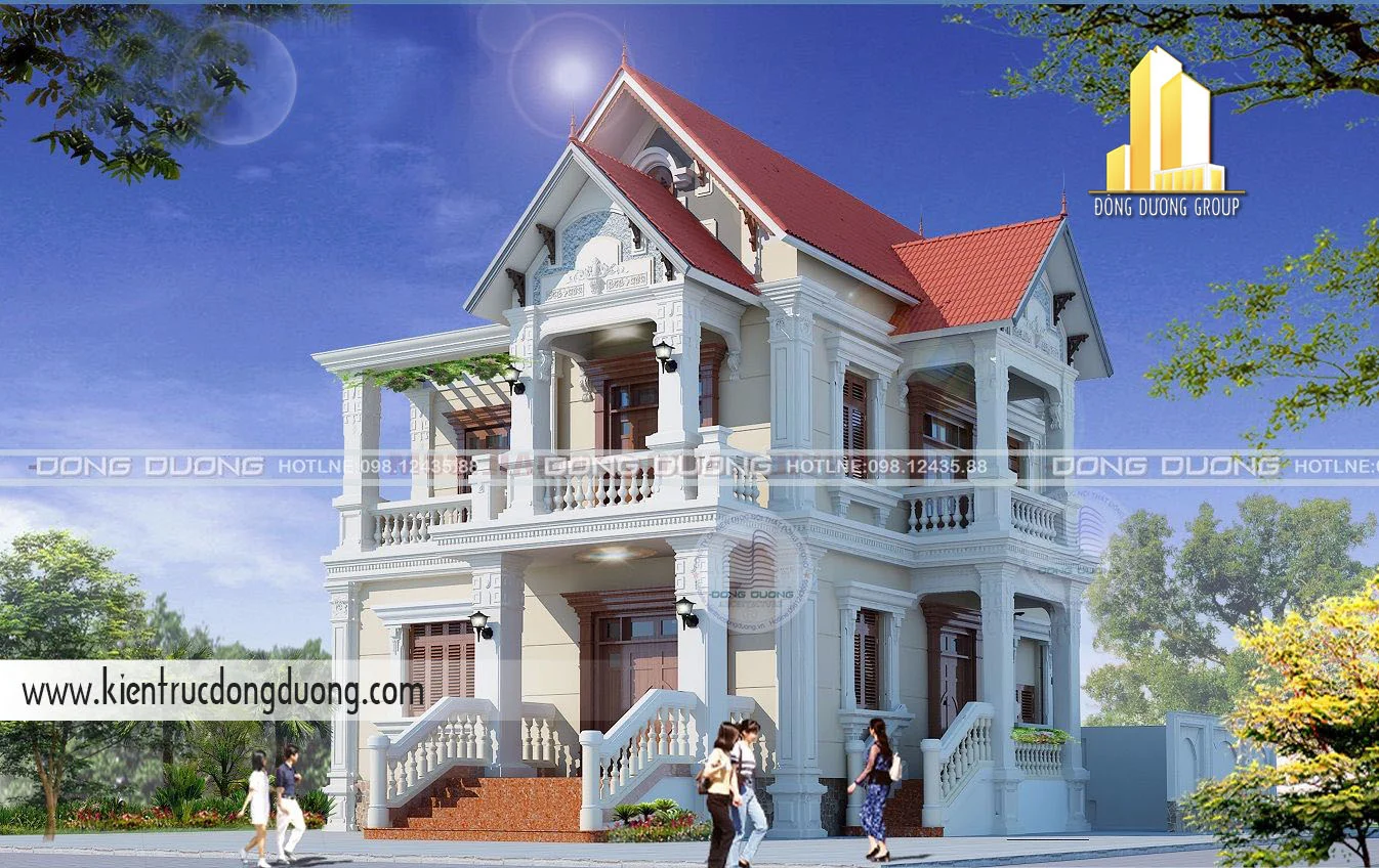Thiết kế biệt thự mini 2 tầng -kientrucdongduong.com -BT1617-01