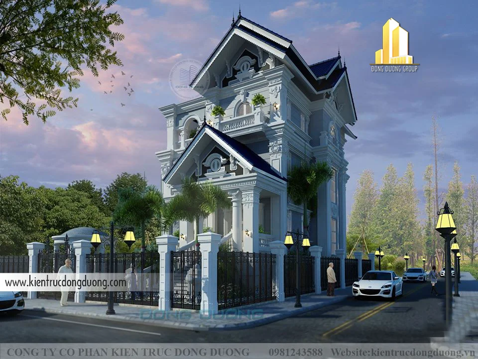 Thiết kế biệt thự mini 3 tầng kiểu Pháp-kientrucdongduong03