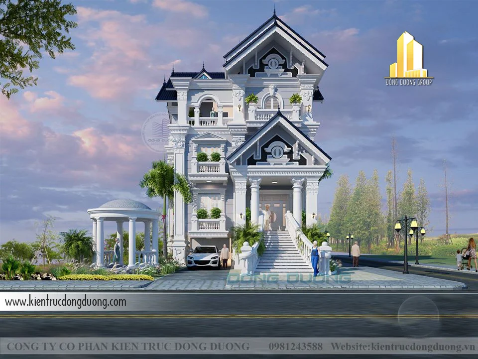 Thiết kế biệt thự mini 3 tầng kiểu Pháp-kientrucdongduong12