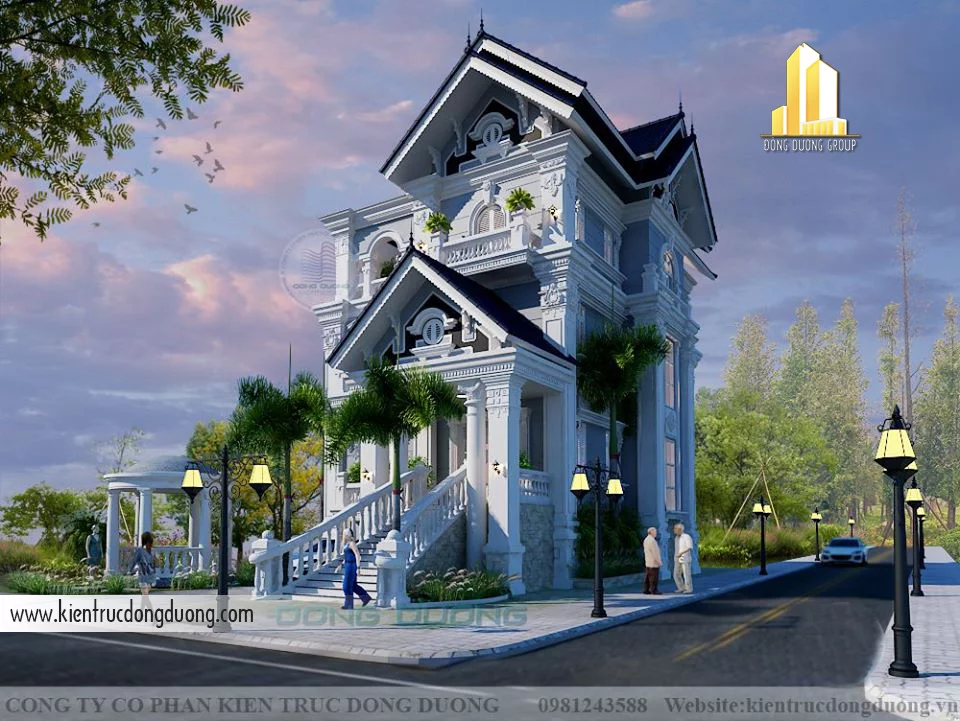 Thiết kế biệt thự mini 3 tầng kiểu Pháp-kientrucdongduong13