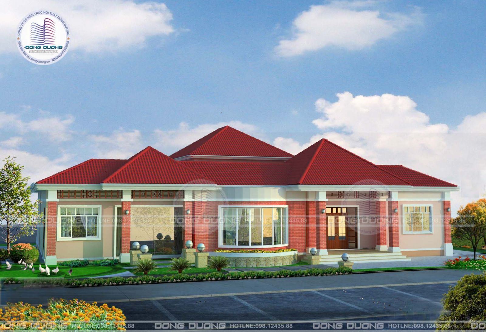 Thiết kế biệt thự nhà vườn 1 tầng -BT1608 - kientrucdongduong.com 03
