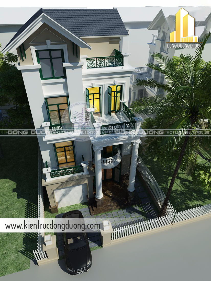 Thiết kế biệt thự phố tân cổ điển 4 tầng - BT1519-kientrucdongduong.com 01