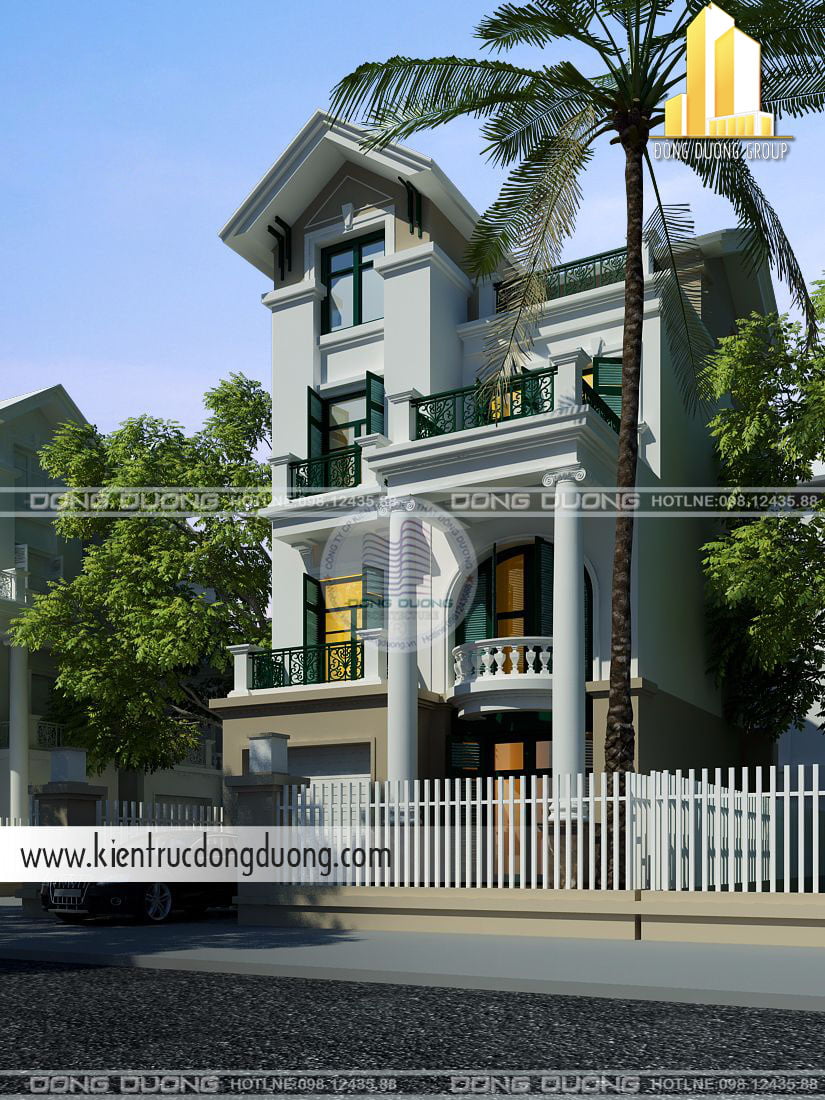 Thiết kế biệt thự phố tân cổ điển 4 tầng - BT1519-kientrucdongduong.com 02