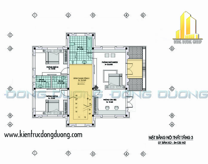 Thiết kế biệt thự tân cổ điển 3 tầng -kientrucdongduong.com 02