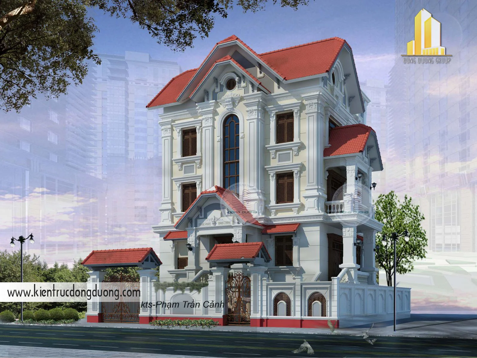 Thiết kế biệt thự tân cổ điển 3 tầng -kientrucdongduong.com 04