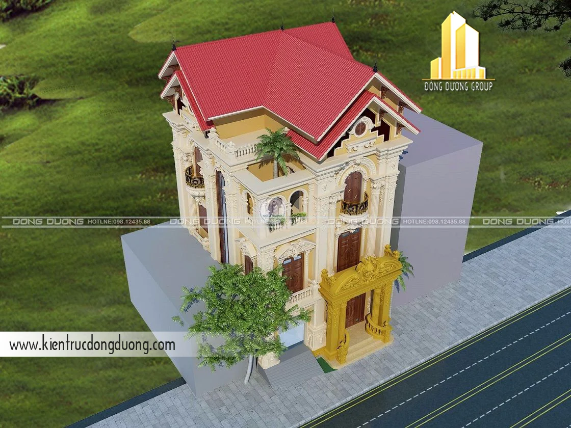 Thiết kế biệt thự tân cổ điển 3 tầng kiểu Pháp - kientrucdongduong 03