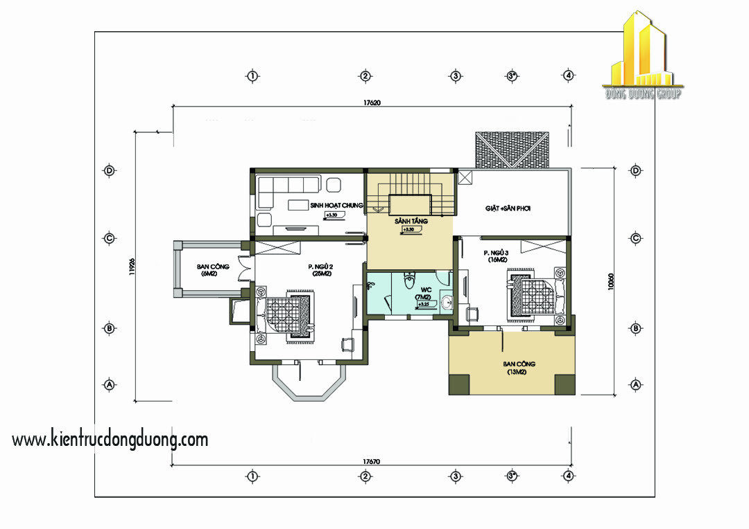 Thiết kế biệt thự vườn 2 tầng phong cách Châu Âu BT1509-5