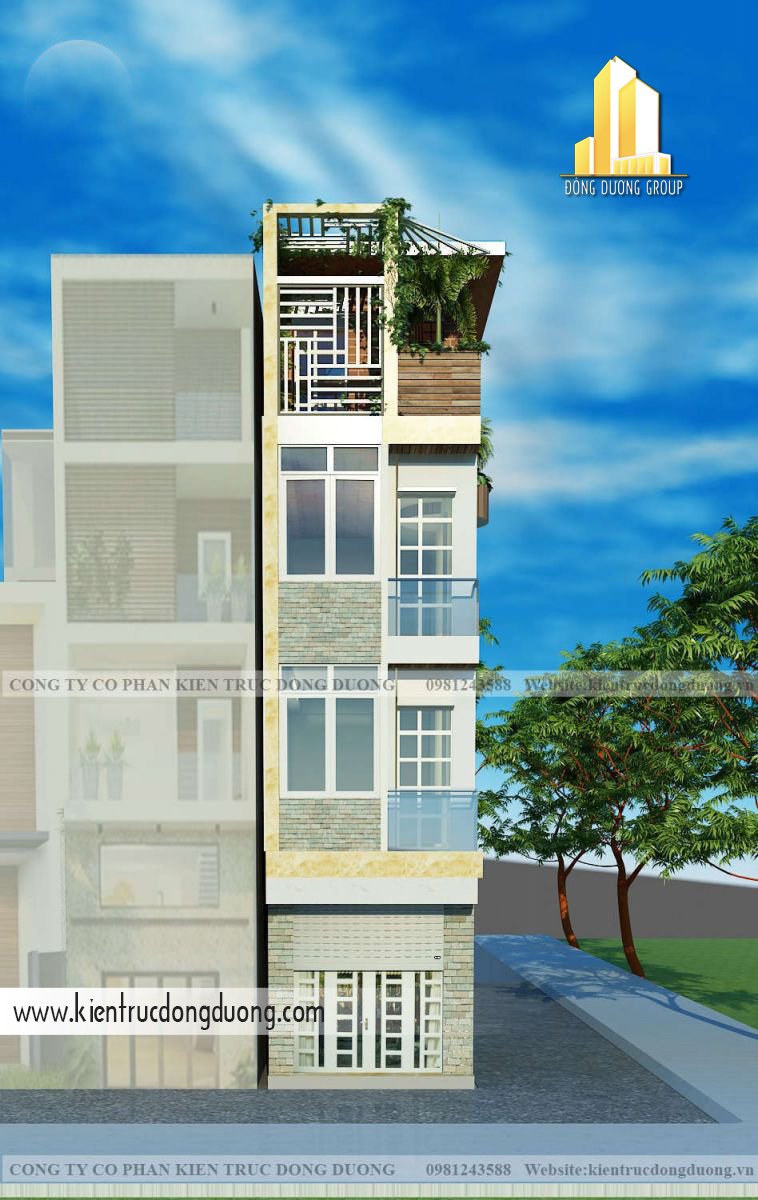 Thiết kế nhà phố 2 mặt tiền 3 tầng-kientrucdongduong.com 02