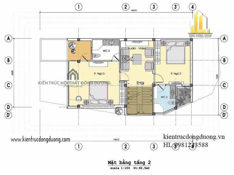 Thiết kế nhà phố 3 tầng hiện đại -kientrucdongduong.com 03