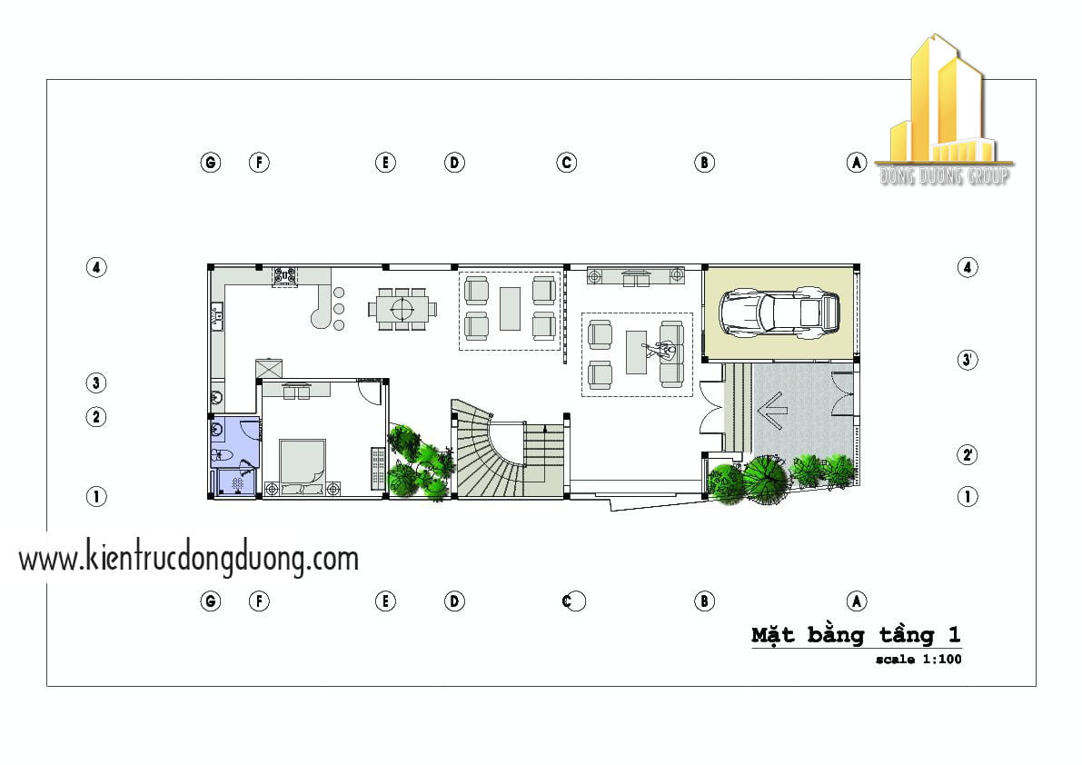 Thiết kế nhà phố 3 tầng mái ngói mái ngói tại Bắc Ninh- NP1223 -kientrucdongduong 02
