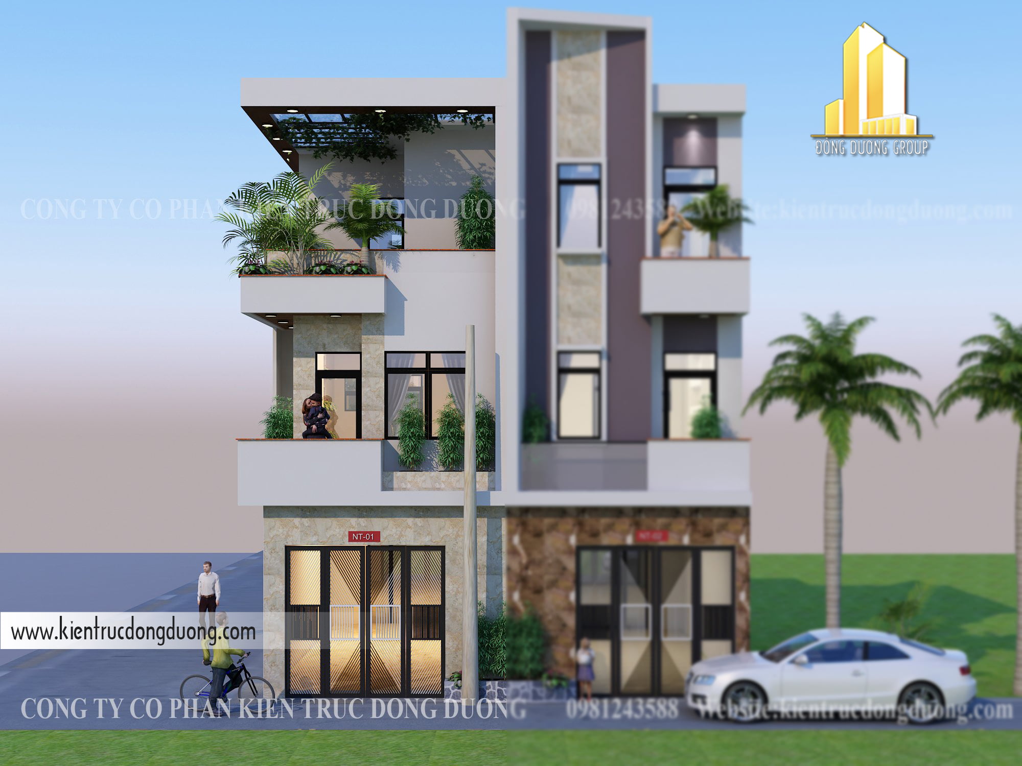 Thiết kế nhà phố 3 tầng mặt tiền 4m-kientrucdongduong10