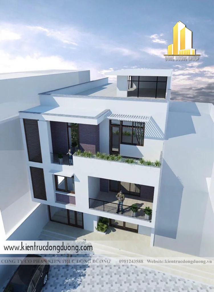 Thiết kế nhà phố hiện đại mặt tiền 8m gia đình ba thế hệ-kientrucdongduong.com-NP2005-1