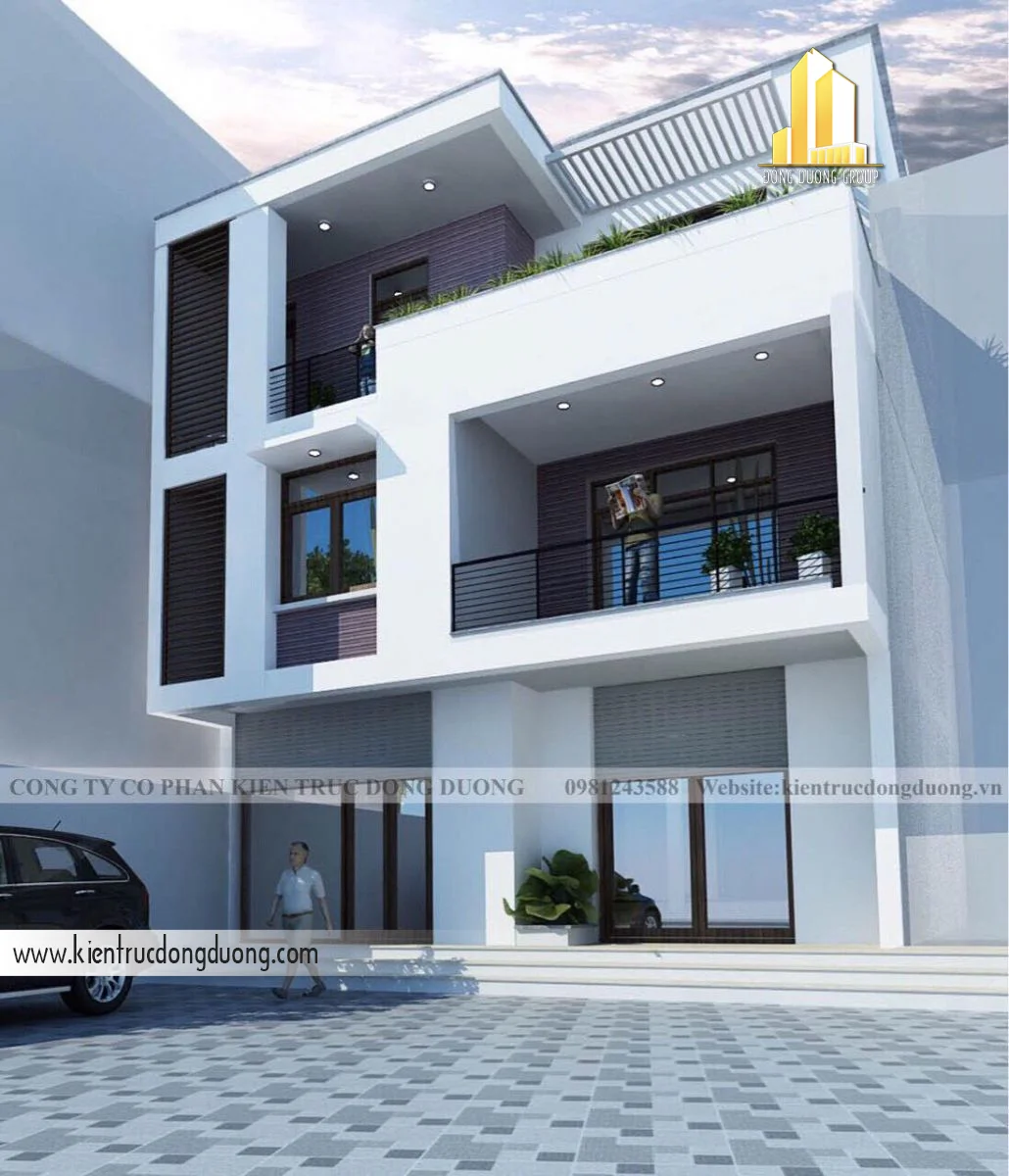 Thiết kế nhà phố hiện đại mặt tiền 8m gia đình ba thế hệ-kientrucdongduong.com -NP2005-2