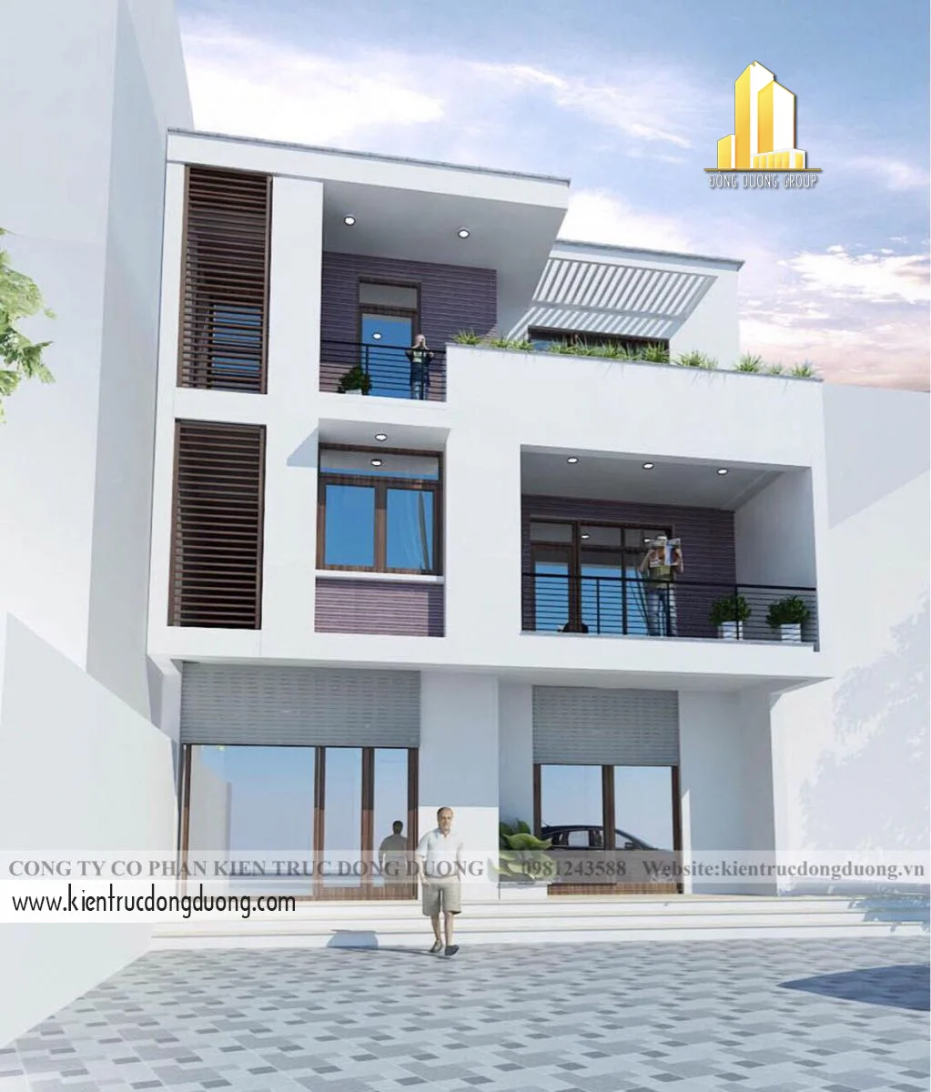 Thiết kế nhà phố hiện đại mặt tiền 8m gia đình ba thế hệ-kientrucdongduong.com -NP2005-3