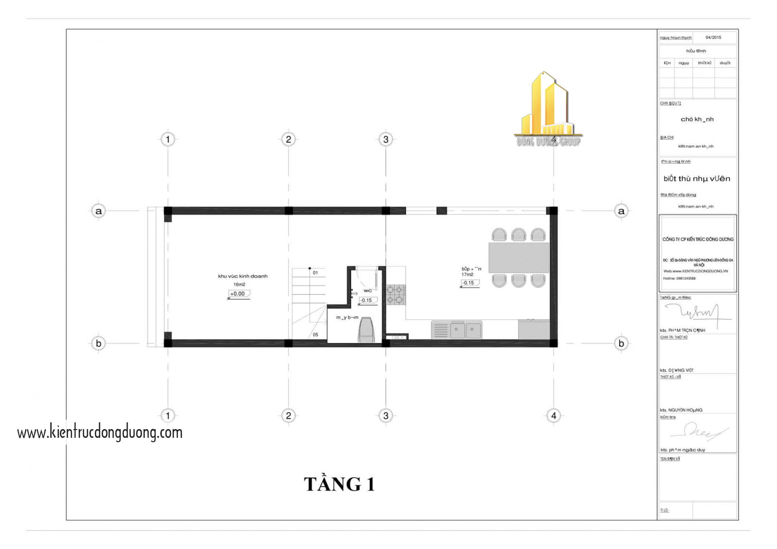 Thiết kế nhà phố kinh doanh 4m -kientrucdongduong.com 03