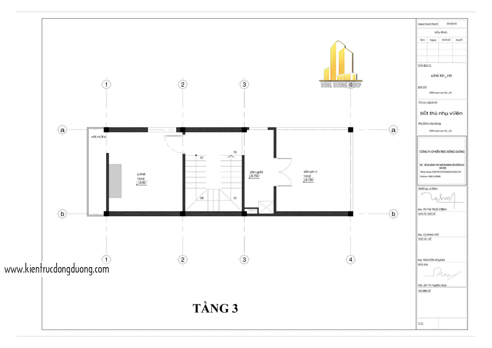 Thiết kế nhà phố kinh doanh 4m -kientrucdongduong.com 06