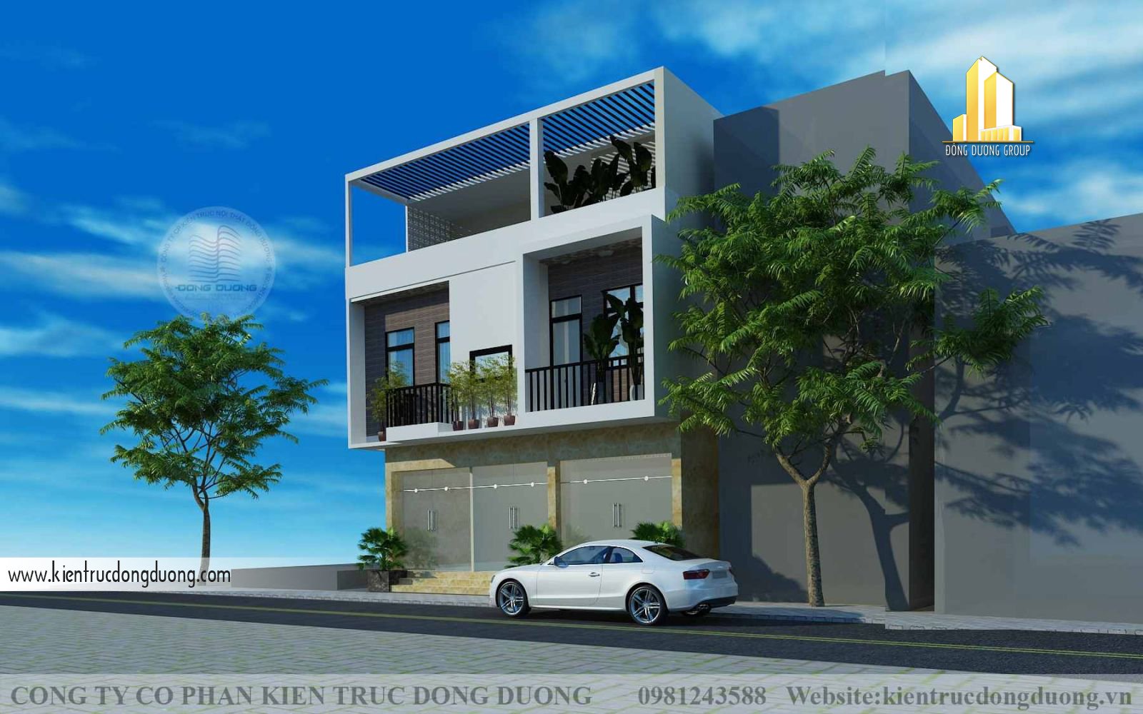 Thiết kế nhà phố kinh doanh mặt tiền 8m - 02