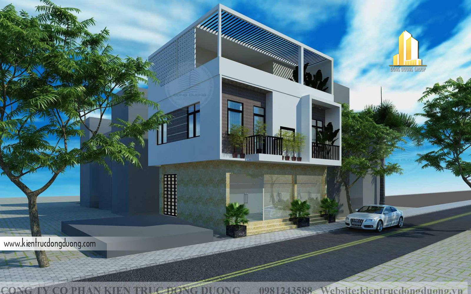 Thiết kế nhà phố kinh doanh mặt tiền 8m - 04