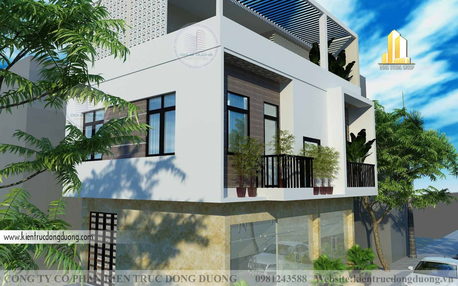 Thiết kế nhà phố kinh doanh mặt tiền 8m - 05