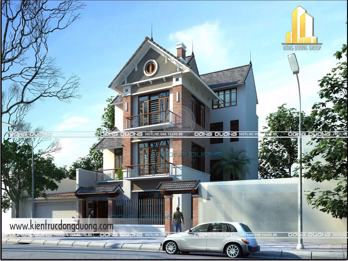 Thiết kế nhà phố mái Thái 3 tầng -NP1520 -kientrucdongduong.com 01