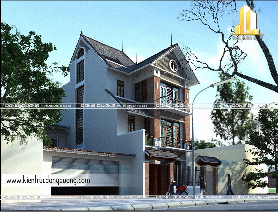 Thiết kế nhà phố mái Thái 3 tầng -NP1520 -kientrucdongduong.com 02