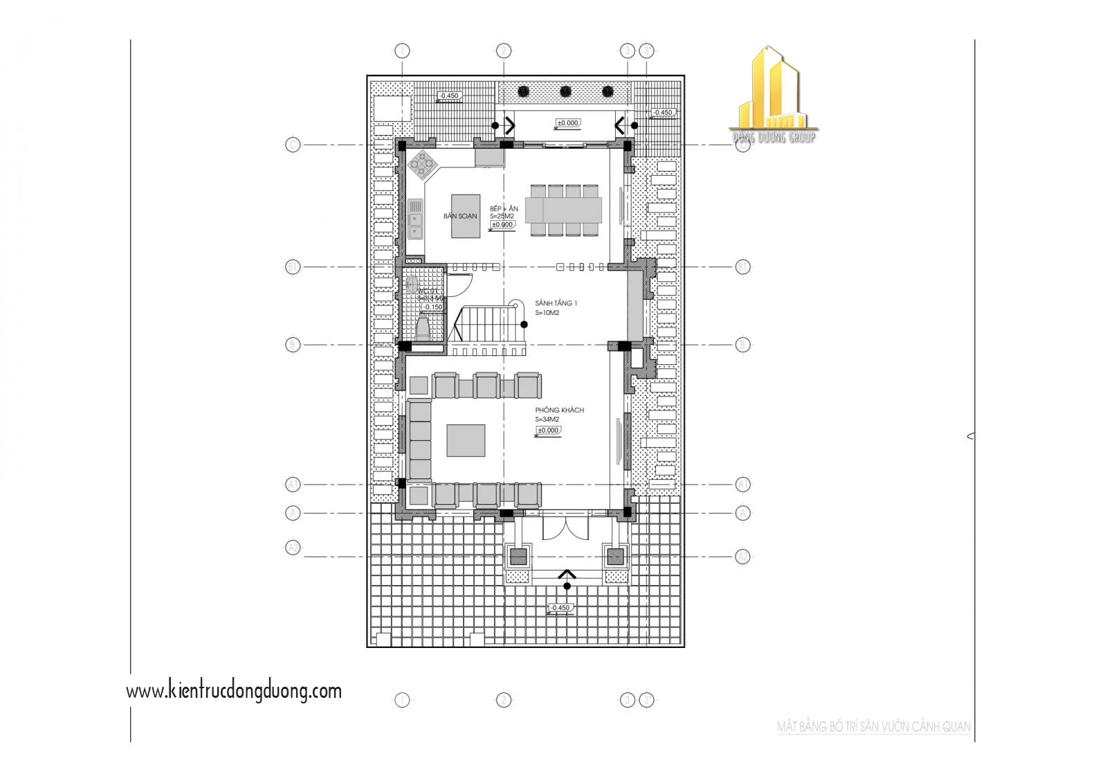 Thiết kế nhà phố tân cổ điển 3 tầng mái Thái-kientrucdongduong 03