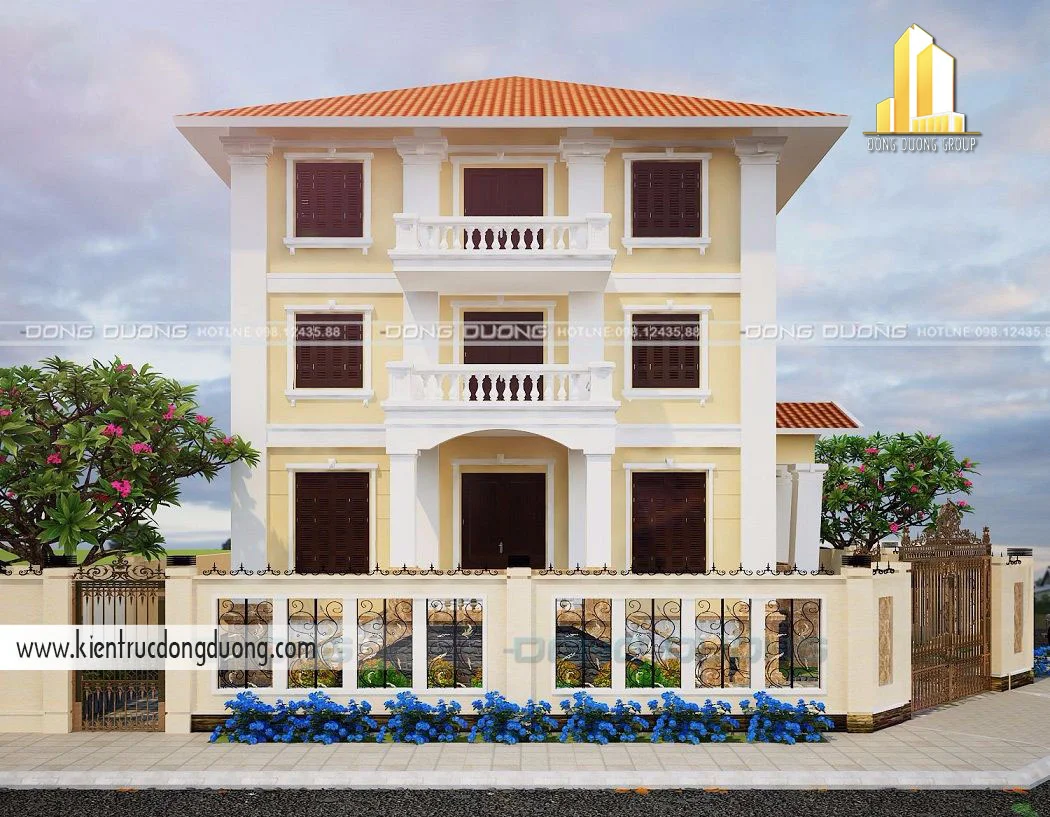 Thiết kế nhà vuông phong cách tân cổ điển - BT1529 -01
