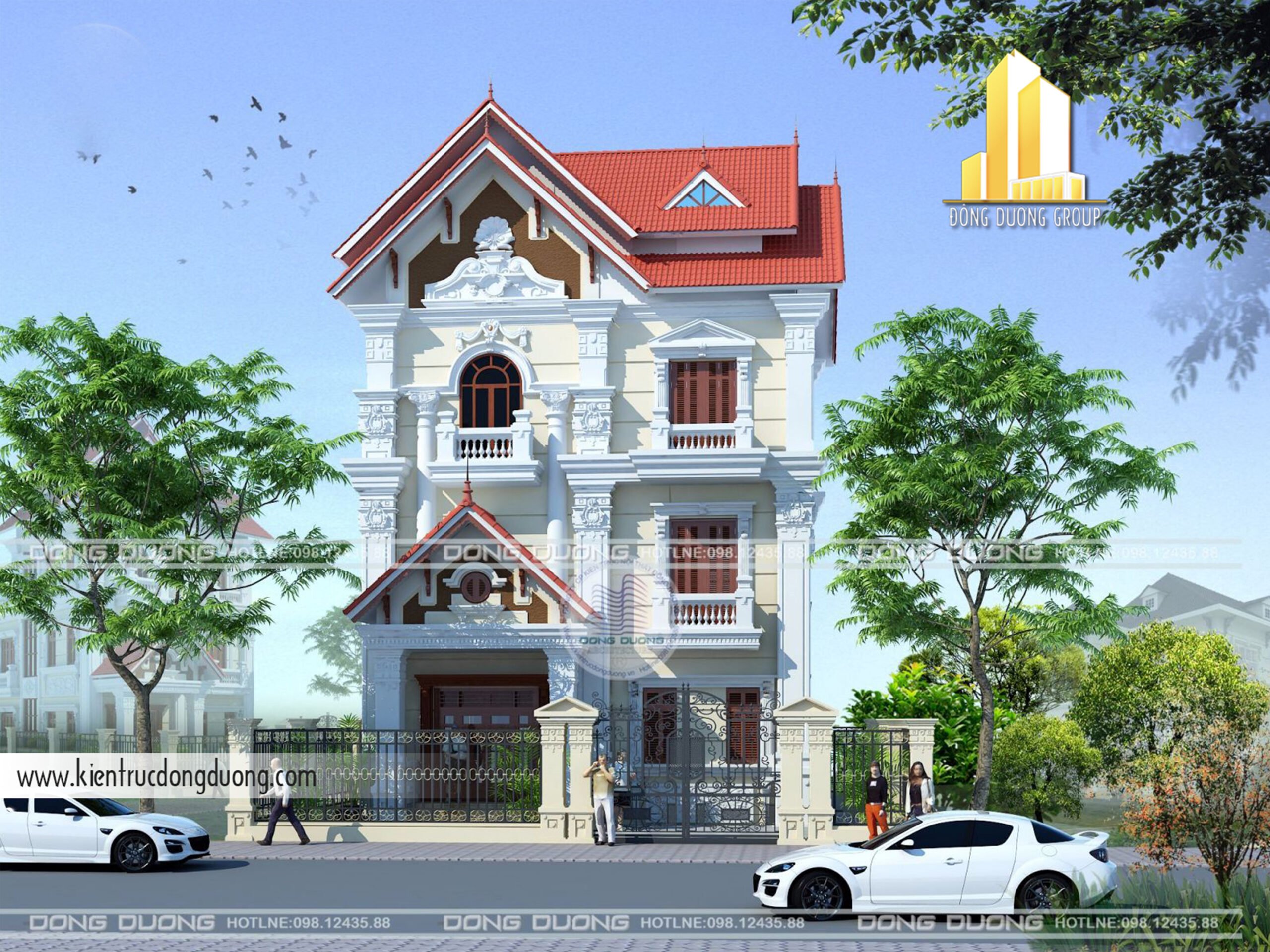 Mẫu biệt thự tân cổ điển 3 tầng tại Bắc Ninh – BT1615