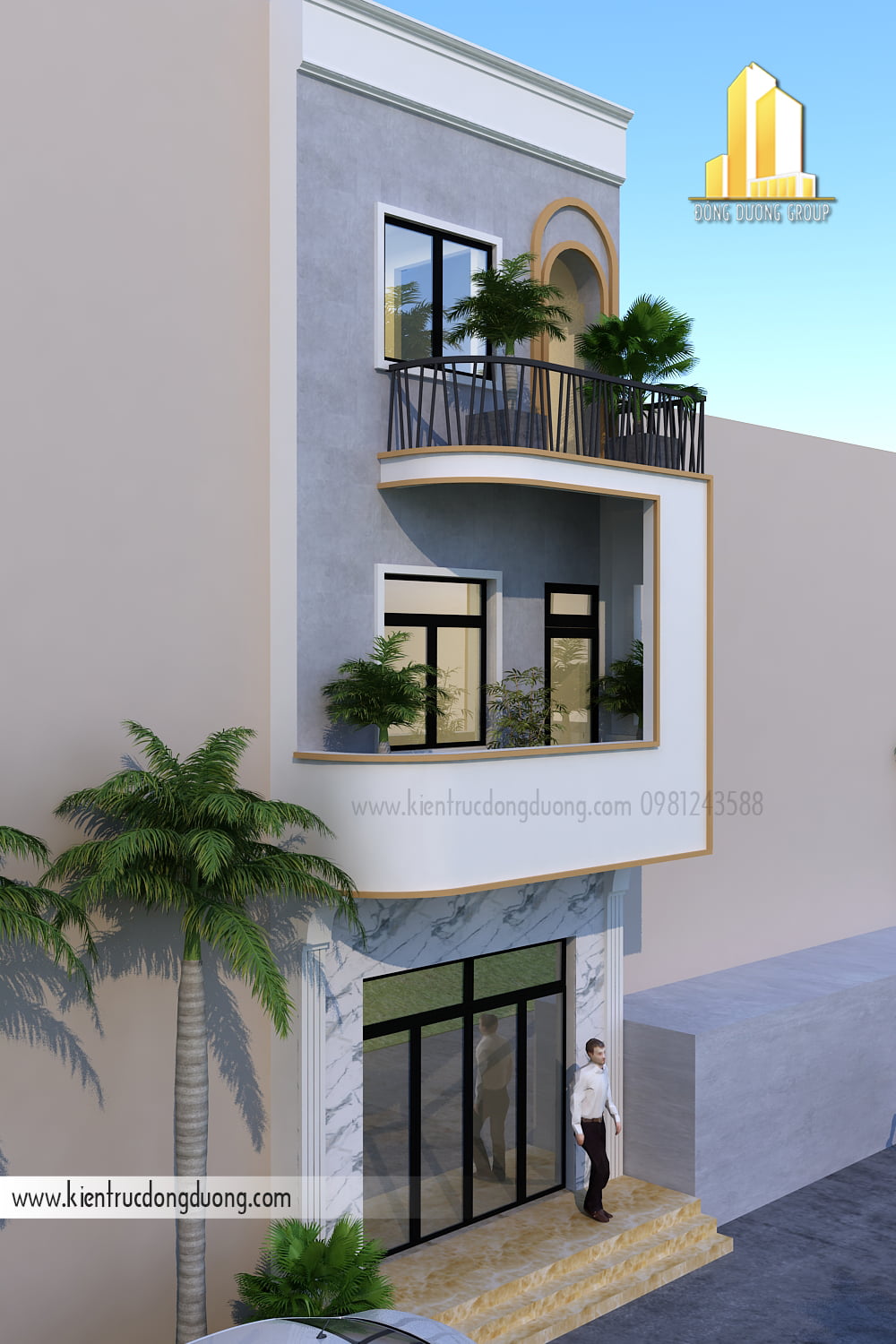 2.Thiết kế nhà phố 3 tầng đẹp hiện đại - NP2409