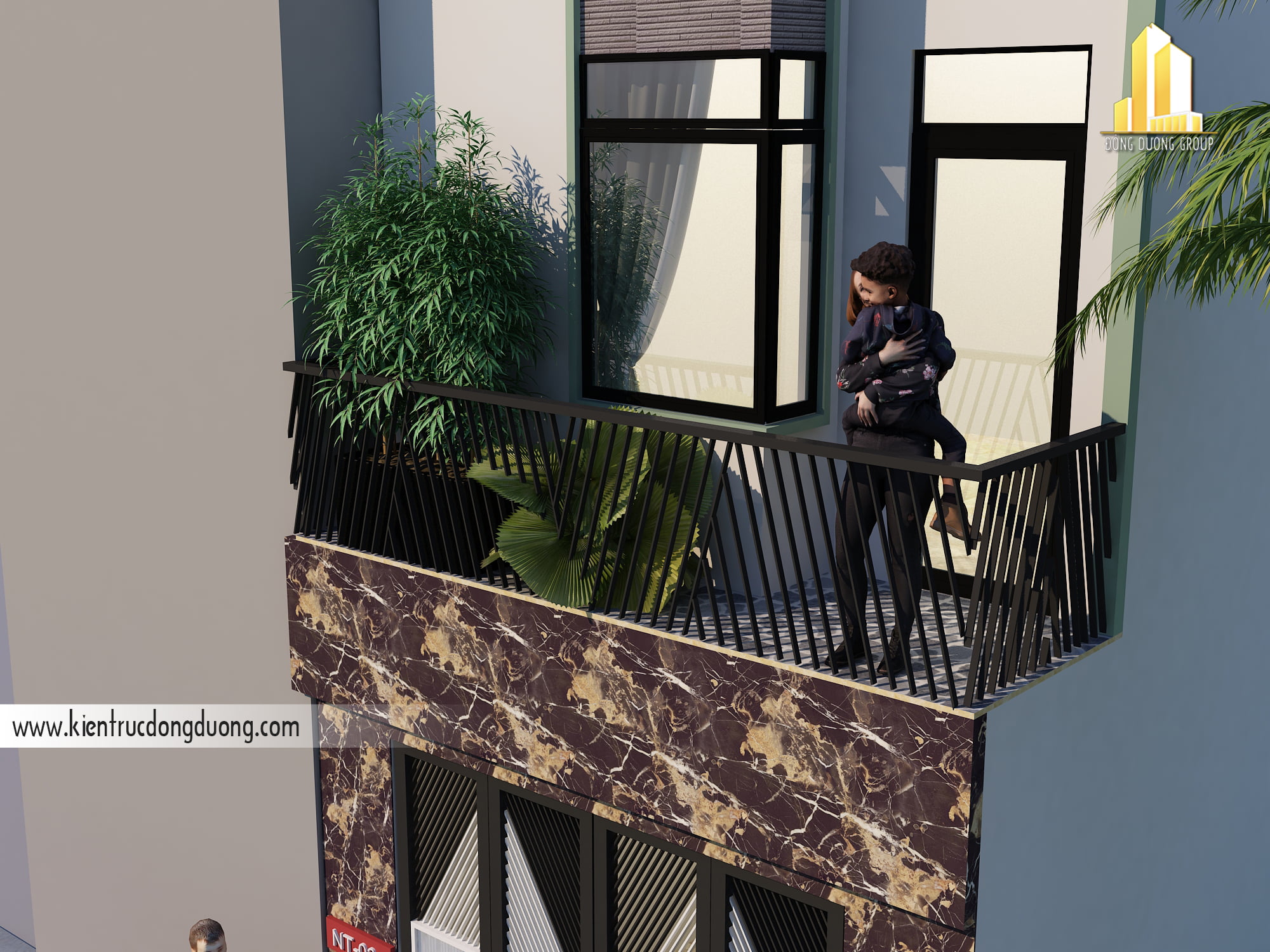 3. Thiết kế nhà phố 3 tầng phong cách hiện đại NP2407