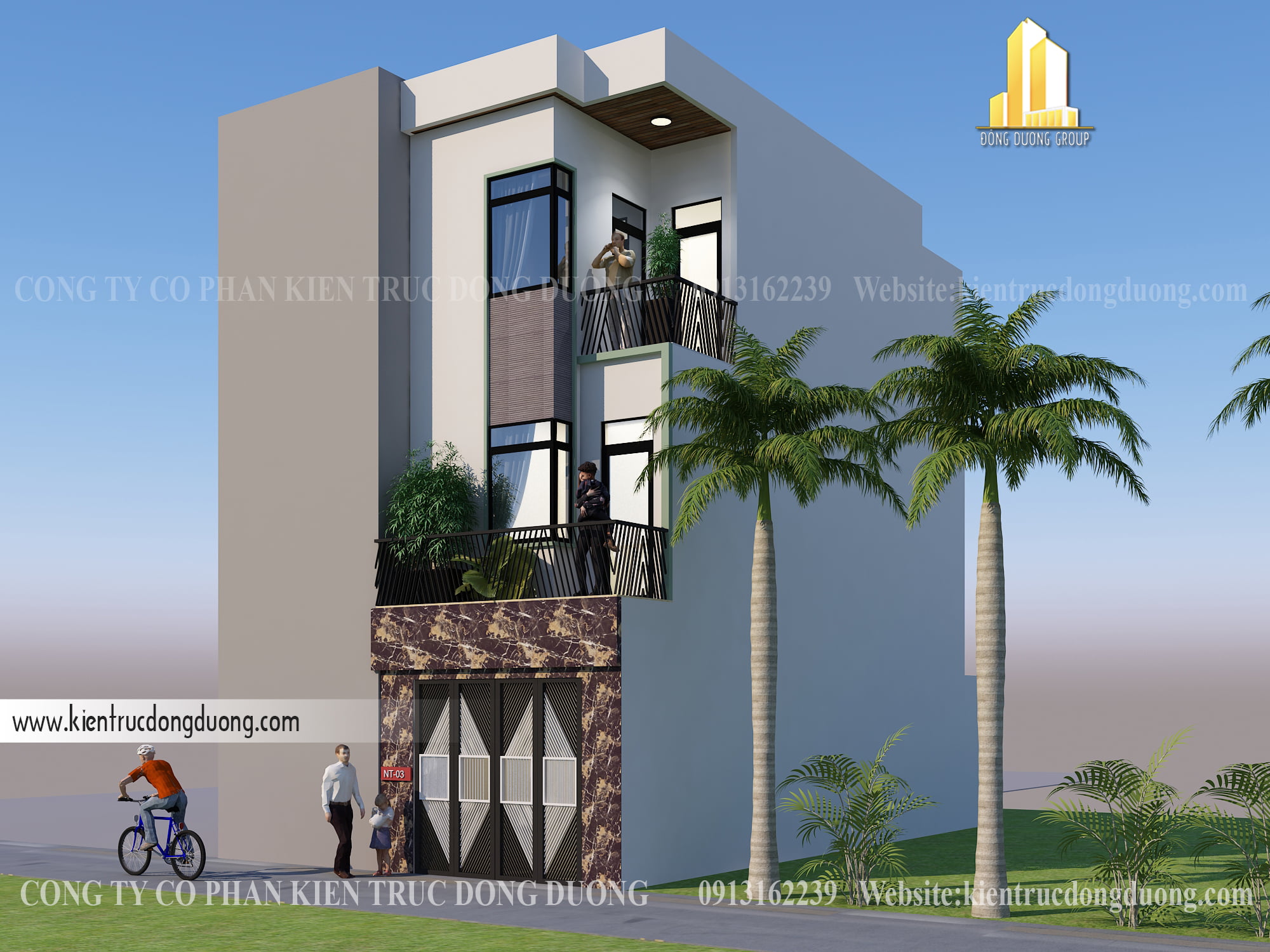 5. Thiết kế nhà phố 3 tầng phong cách hiện đại NP2407