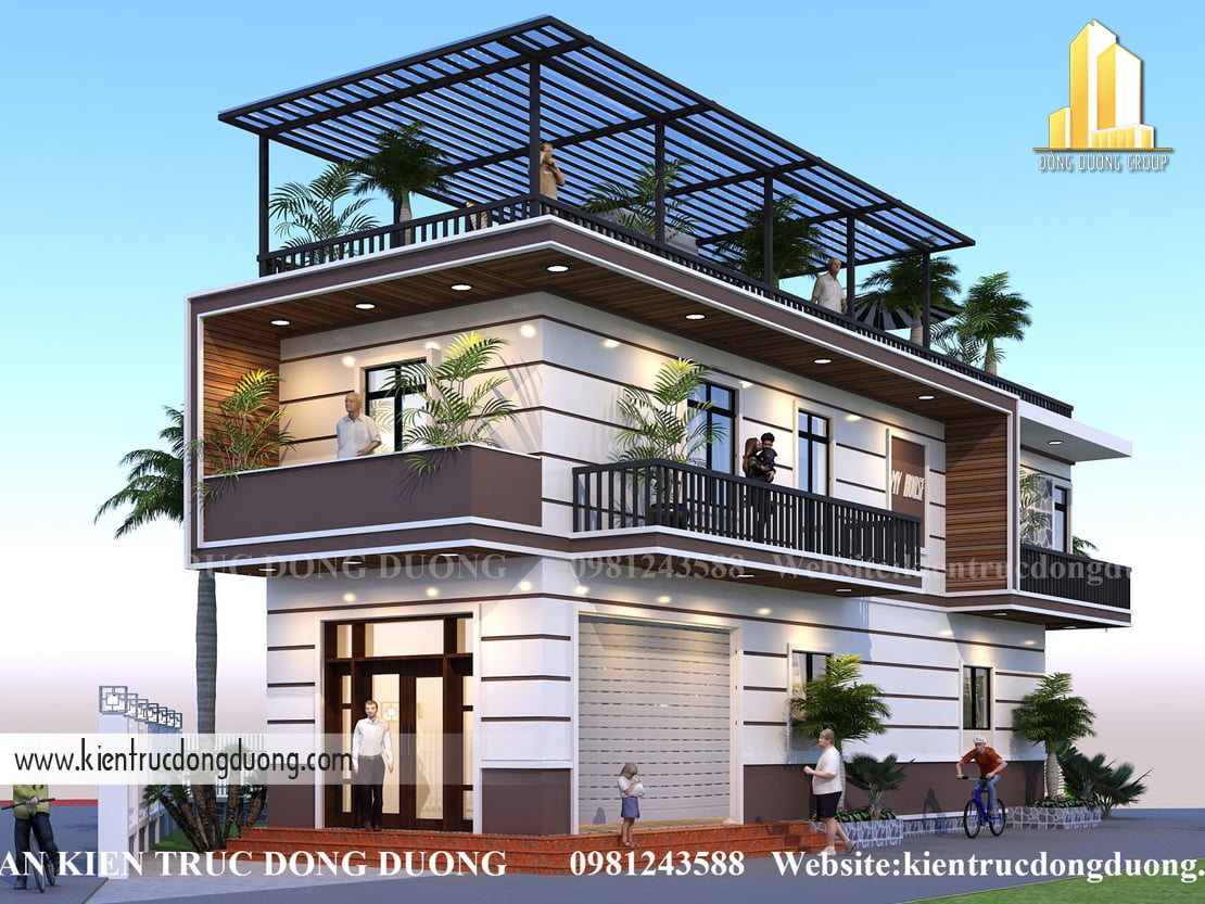 Mẫu nhà phố mặt tiền 5m -kientrucdongduong.com