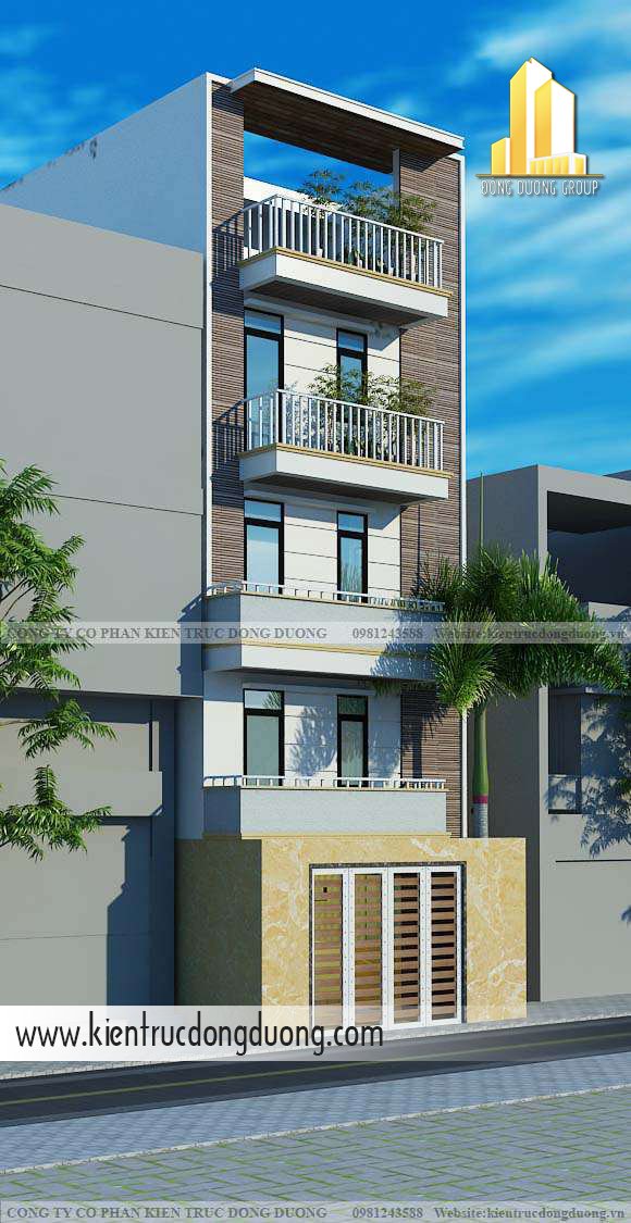 Mẫu nhà phố mặt tiền 6m -kientrucdongduong.com 02