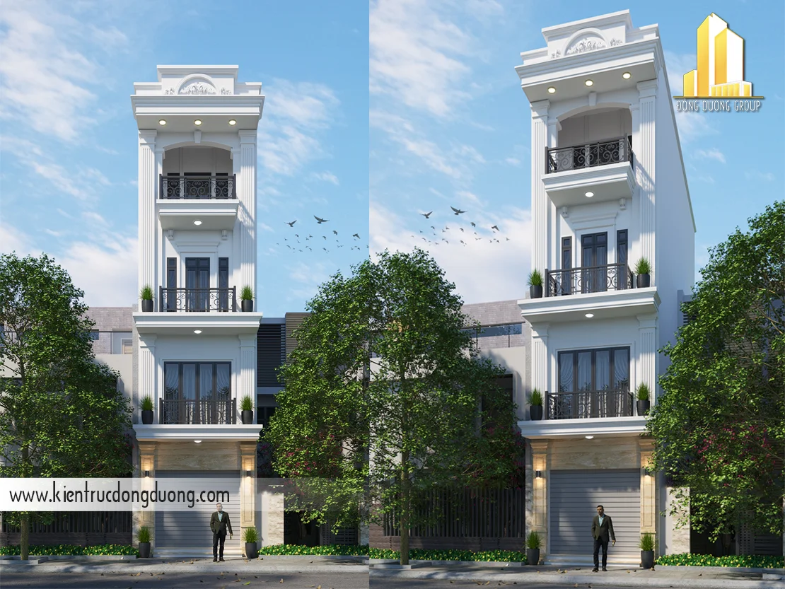 Thiết kế nhà phố 4 tầng tân cổ điển -kientrucdongduong01