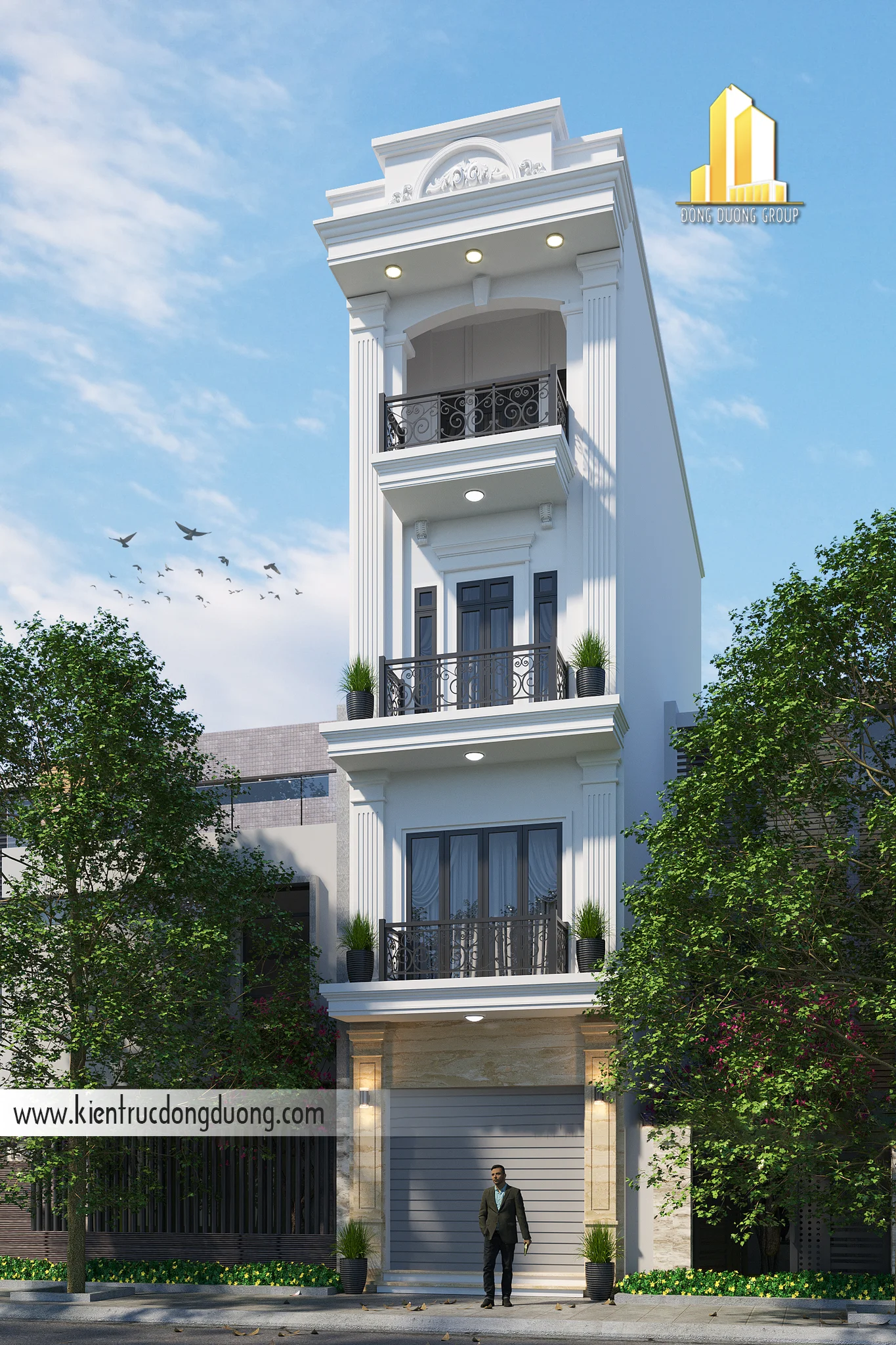 Thiết kế nhà phố 4 tầng tân cổ điển -kientrucdongduong03