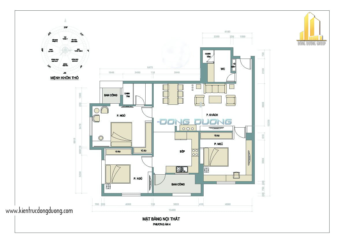 Thiết kế nội thất chung cư cao cấp 3 phòng ngủ 164m2 -NT1701-Anh 12
